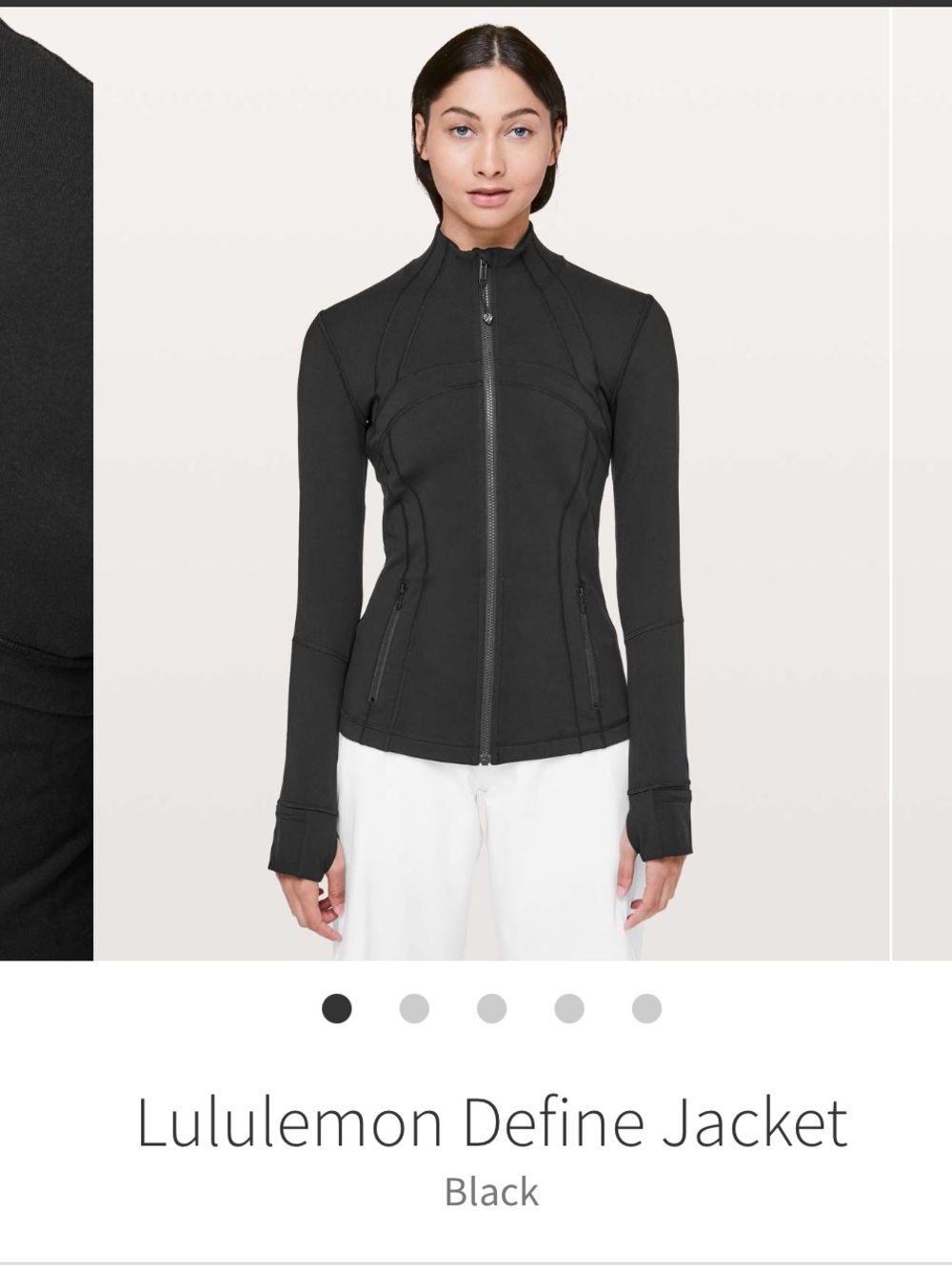 🔥🦄lululemon Black define full Zip-Up Jacket hip length size 14 EUC